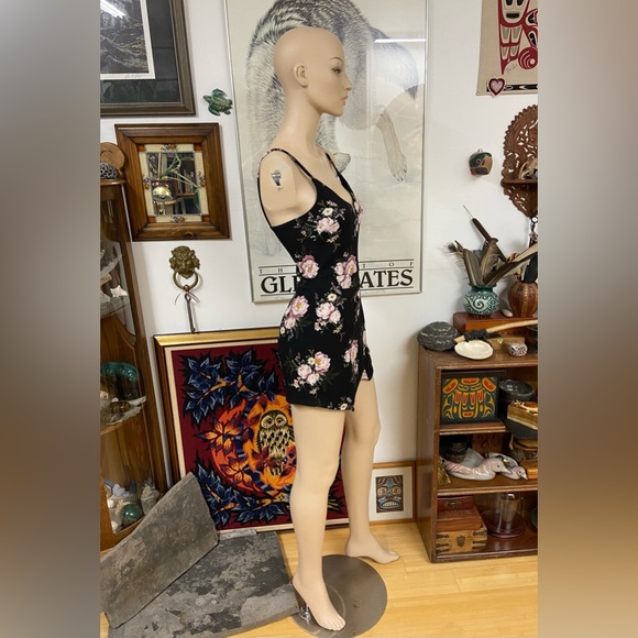 Black Romper with Pink Peonies - Picture 5 of 10